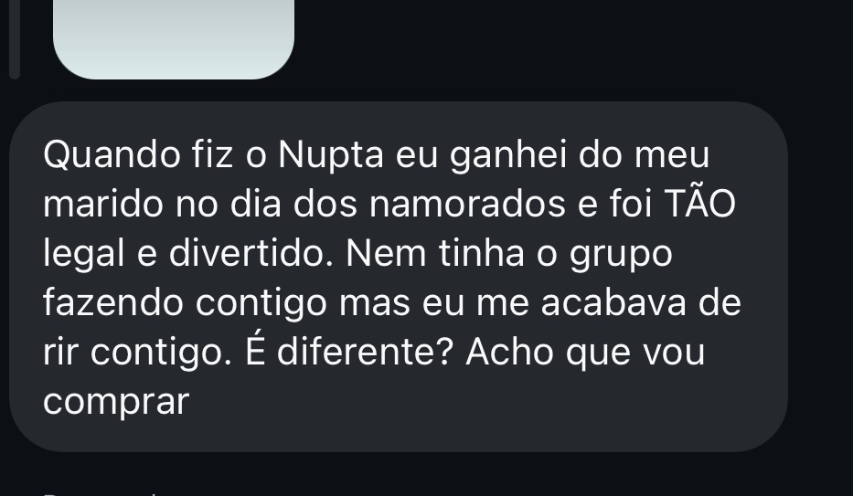 Print de mensagem recebida pela Dáleth